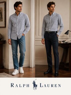 Ralph Lauren Blue and White Striped Shirt